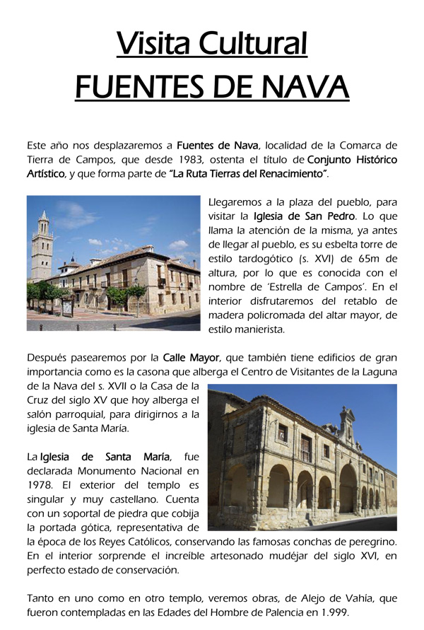 Visita Cultural Fuentes de Nava