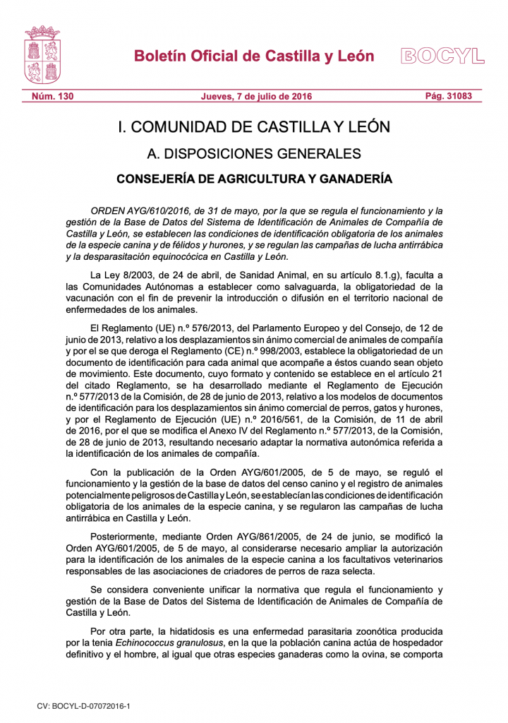 Legislación - Rabia Castilla y León